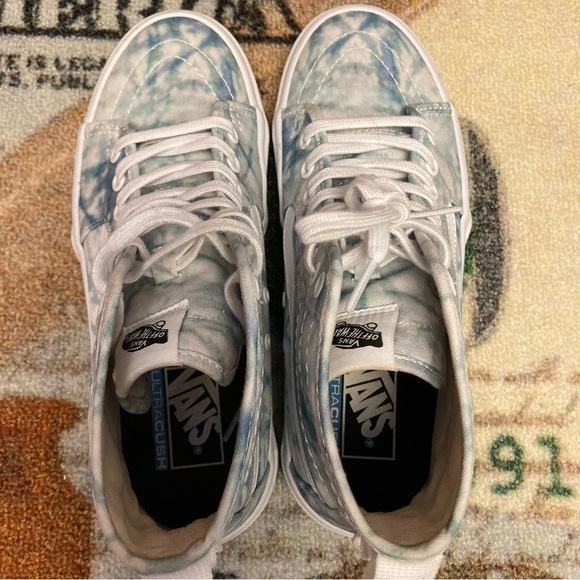 VANS SK8-HI SENTRY WOMENS Size 8.5 Lugged High Top boot Tie dye Blue Platform - Picture 4 of 15